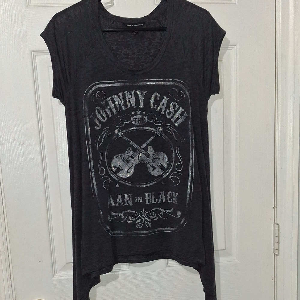 Johnny Cash Graphic Women's Black Top